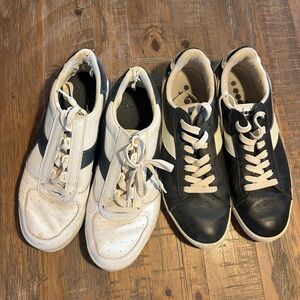 White, navy and Black diadora Sneakers